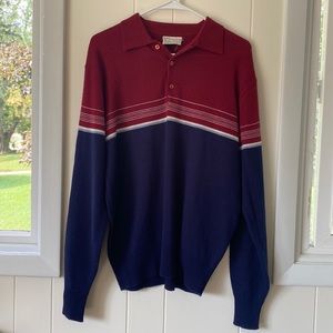 Vintage 70s Mister Man Collared Sweater L